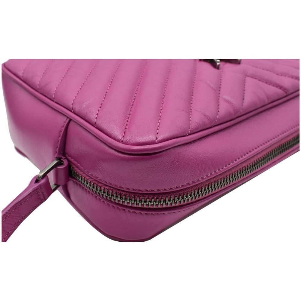 YVES SAINT LAURENT  Lou Chevron Leather Camera Crossbody Bag Pink - Picture 6 of 12